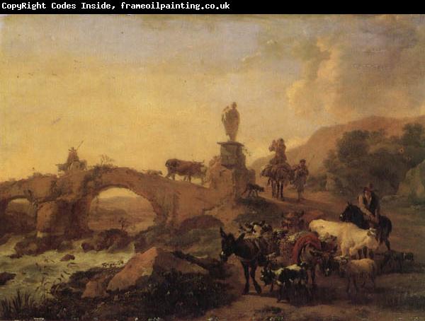 BERCHEM, Nicolaes Italian Landscape with a Bridge